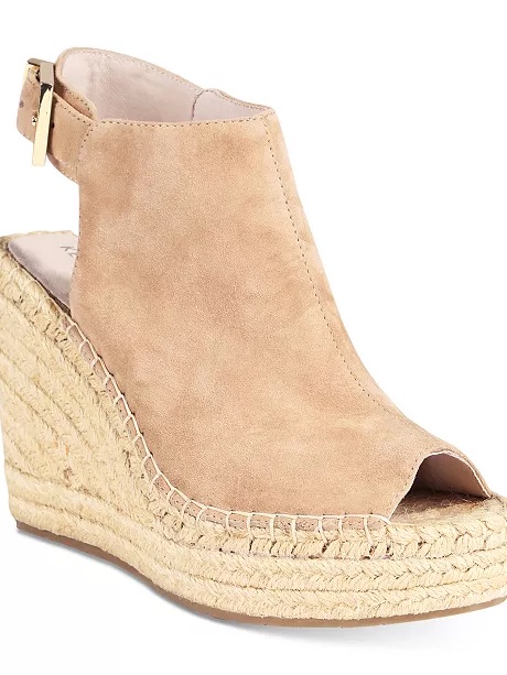 Kenneth Col Suede Espadrille Wedge Sandal - Taupe/Tan
